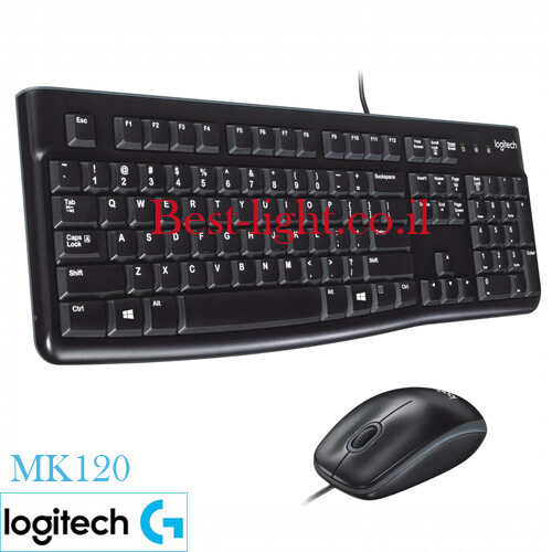 מקלדת ועכבר חוטי עברית ואנגלית Logitech דגם MK120
